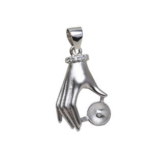 Colgante de Buda de Plata S925, Soporte para Colgante de Perla de Palma de 7-8 mm, Colgante para el Cabello, Accesorios de Bricolaje para Mujer, Fornituras y Componentes de Joyería-3088 - Product Image 5