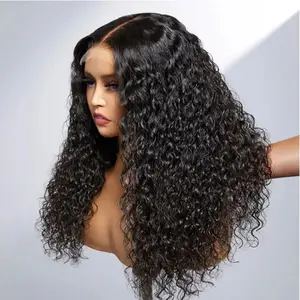 Wholesale Indian Virgin Hair Curly Wigs Human Hair 13x4 Lace Front Hd Lace Frontal Wig Water Wave Human Hair Wig for Black Women