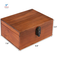 Personnalisé De Luxe Cadeau Trésor Poitrine Souvenir Bijoux Organisateur Cas Boîte En Bois avec Couvercle Touche De Verrouillage