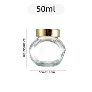 Bon marché, petits pots vides en verre vides hexagonaux ronds de forme carrée de 25ml 30ml 40ml 50ml vides de vinaigrette à <span class=keywords><strong>confiture</strong></span> de fruits et de miel avec couvercle en métal - Product Image 5