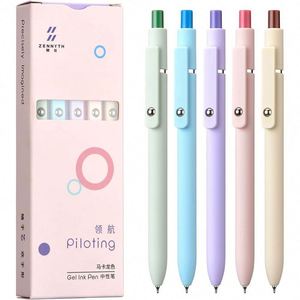 Paquete de 5 Bolígrafos de Tinta Negra Japonesa de Alta Gama, Punta Fina de 0.5 mm, Diseño Geométrico Deformado, Multicolor, Plástico, Excelente Idea de Regalo - Product Image 3
