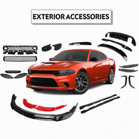 Kit de carrosserie 4 pièces ABS pour Dodge Charger SRT 2015-2023 : Lame de pare-chocs avant, séparateur de pare-chocs et protection de spoiler de menton