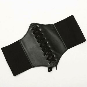Ceinture Corset Ajustable Large en Similicuir pour Femme, Ceinture Amincissante et Gainante Élastique Taille Haute - Product Image 1
