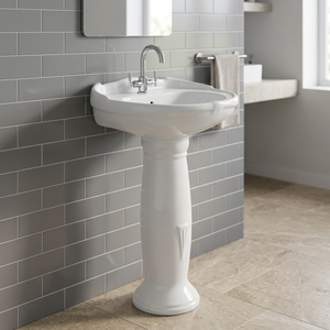 Ensemble de salle de bain design blanc Toilette et lavabo sur pied complets en céramique blanche chinoise Articles sanitaires en porcelaine - Product Image 1