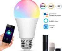 NUEVO Bombillo Led Inteligente Wifi 9W 10W E27 E26 Lámpara RGB Colorida con Control Remoto Regulable Compatible con Alexa Foco Inteligente
