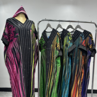 Ensemble Robe et Foulard Africain pour Femme, Perlé de Cristaux et Strass, Anti-Plis, Kaftan Boubou Élégant, Tenue de Mariage Ethnique, Vente en Gros