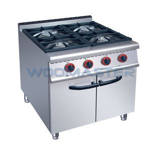 Poêle à gaz verticale à quatre yeux avec base d'armoire Cuisinière à gaz commerciale à 4 brûleurs avec armoire Cuisinière à gaz commerciale Combi - Product Image 1