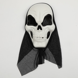 Maschera Horror spaventosa di Halloween con testa di scheletro per uomo con sciarpa - Product Image 4
