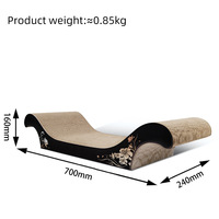 ICLE Chaise royale multifonctionnelle Lit pour chat Design en papier ondulé avec matériau en carton Meubles à gratter pour chat de style montagne