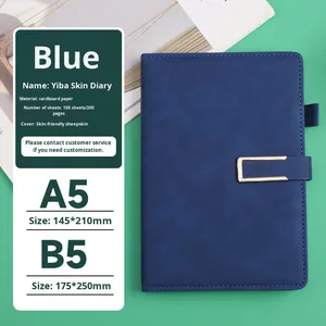 A5 Business Notebook Custom Logo Faux <b>Leather</b> Cover Magnetic Buckle Creative Office <b>Notepad</b> Set Wholesale - Product Image 6