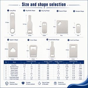 Décapsuleur plat en acier inoxydable personnalisé pour sublimation, idéal pour la cuisine, les restaurants, les cadeaux de festival - Vente en gros - Product Image 2