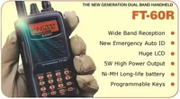 Émetteur-récepteur FM portable, radio amateur, talkie-walkie avec Yaesu FT-60R double bande 144_430 MHz, micro DTMF et manuels RADIO