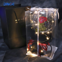 Boîte à bouquet de roses en TPU transparente avec lumières LED, emballage cadeau, vente en gros, taille personnalisée, recyclable, accepte les commandes sur mesure