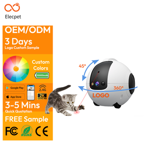 Elecpet, Robot <span class=keywords><strong>de</strong></span> Compañía con IA, 10000 mAh, con Pluma Láser, 2K, 360 °   Cámaras con Diseño <span class=keywords><strong>de</strong></span> Vaso, Robot Interactivo para Mascotas - Product Image 1