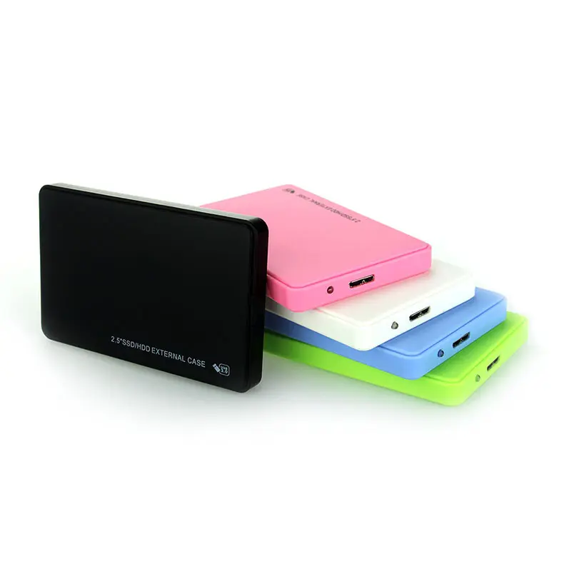 Sata colourful in stock slim thin HDD enclosure HDD box external case 2.5 HDD USB 3.0 USB 2.0 type C