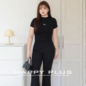 T-shirt ajusté gris à manches courtes motif papillon pour femme Runqi, taille plus, nouvelle collection printemps 2026 - Product Image 5