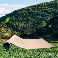 Özel Baskı ve Logolu Doğal Mantar Çevre Dostu Vegan Yoga Matı Kadınlar İçin 183x66cm Pürüzsüz Saplı Sıcak Fırsat