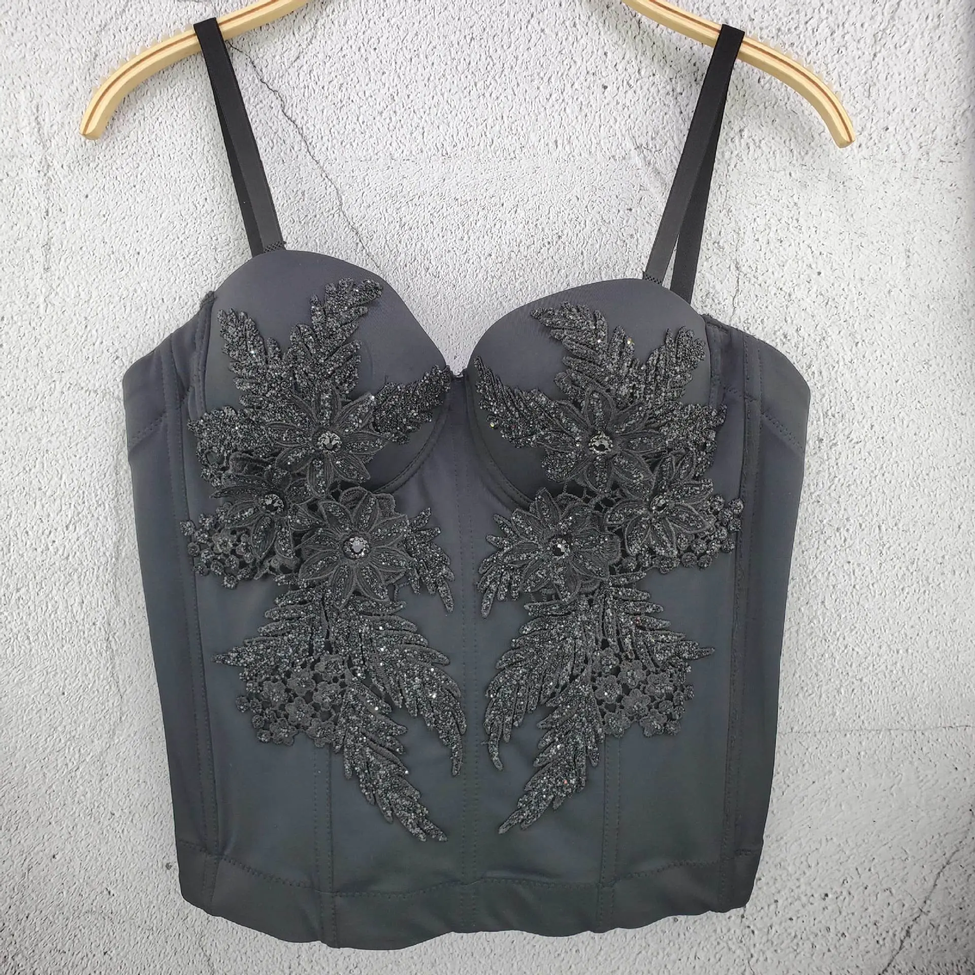 Korset wanita Intiflower, Bra Bustier wanita, gaun pesta pernikahan, Bra korset Longline bordir kualitas tinggi 6688