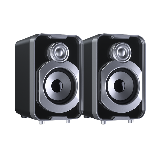 Mirror Ti Pro Audio Sound System Computer Stereo Sound 10 Watts Peak Power PC Speakers with Dynamic Lighting for Laptop Phone