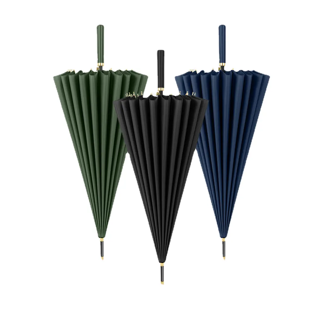 2023 Factory wholesale cheap outdoor simple wind 24 bone multi-color straight handle golf umbrella