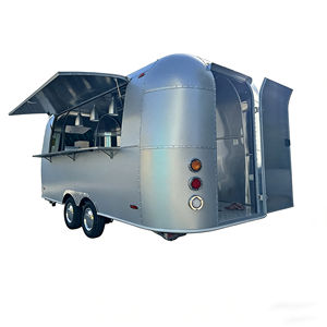 Carrito de Comida Móvil de Acero Inoxidable de 4 Ruedas y 13 Pies para Venta de Hot Dogs y Helados, para Uso en Exteriores - Product Image 1