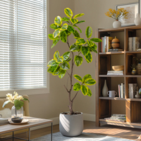 Plantes artificielles en plastique Banyan Tree pour intérieur et extérieur, plantes en pot, herbe verte jaune, palmier, verdure, décoration pour la maison, le bureau, les petits espaces