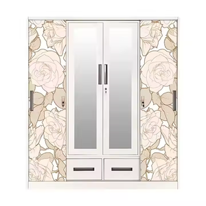 <span class=keywords><strong>Armoire</strong></span> en acier au design moderne avec <span class=keywords><strong>porte</strong></span> <span class=keywords><strong>coulissante</strong></span> Montage facile 2 tiroirs et miroir <span class=keywords><strong>pour</strong></span> chambre ou salon au Nicaragua - Product Image 4