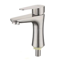 Nouveau 5 ans de garantie en acier inoxydable sans plomb SUS304 robinet de robinet de bassin d'eau froide en nickel brossé de haut niveau