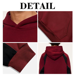 Sudadera con Capucha KingSen OEM para Hombre, de Invierno, de Poliéster/Algodón, Transpirable, Antiencogimiento, de Gran Tamaño, con Bloques de Color, Bordada, con Cierre - Product Image 6