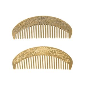 Antieke Oude Messing Spuitgieten Reliëf Kam Retro Bloem Koperen Kam Ambachten - Product Image 6