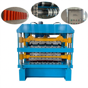 Máquina para fabricar láminas para techos <span class=keywords><strong>3</strong></span> en 1, tres capas de hierro corrugado de Metal IBR, Panel para techos trapezoidal, maquinaria para fabricar azulejos - Product Image 1