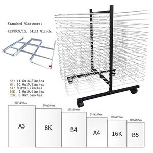 JH-MH 16 अलमारियों धातु कलाकृति भंडारण प्रदर्शन के लिए पहियों के साथ पहियों के साथ धातु कला भंडारण प्रदर्शन रैक - Product Image 3