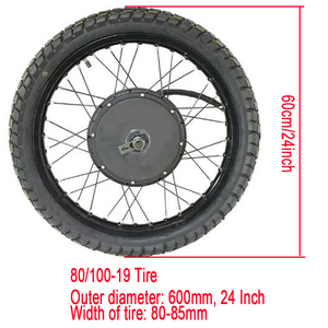 Kit de conversion de vélo électrique pour moto, jante 19 pouces 19x1.85, 60V 72V 3000W 80km/h - Product Image 2