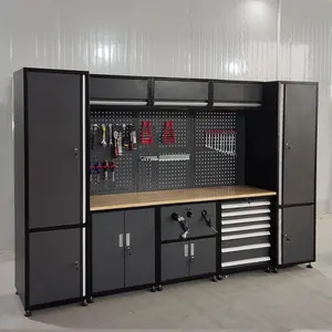 خزانة حائطية معدنية لتخزين أدوات جراج من الفولاذ والمعدن بسعر رخيص وورشة عمل عالية الجودة