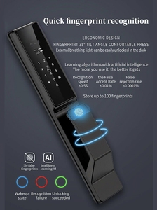 Serrure de porte intelligente avec reconnaissance faciale 3D, écran de 4,5 pouces, caméra sans fil automatique, empreinte digitale, Tuya - Product Image 5