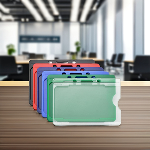Open Face Horizontal ABS Rigid Cardholder for Credit Card Business <b>ID</b> Name <b>Tag</b> Badge Holder - Product Image 1