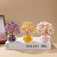 Arbre à Monnaie Feng Shui Fait Main en Pierres Précieuses Naturelles (Améthyste, Citrine, Quartz Rose) – Vente en Gros