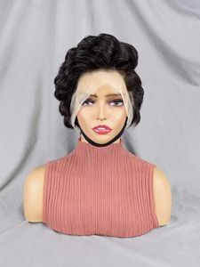 LetsFly 2023 NOUVEAU 13x4 Lace <span class=keywords><strong>Pixie</strong></span> Cut Perruque Loose Human Hair Short Cut Perruque Noir Summer Hairstyle pour les femmes noires - Product Image 3