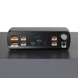 Estación de carga multipuerto GeSpeed <span class=keywords><strong>217</strong></span> W GaN 4C2A Tipo C con pantalla LCD PD 3,0 Función 100W Adaptador de cargador de computadora portátil - Product Image 1