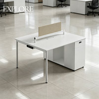 Système de bureau modulaire moderne en bois avec panneaux de conception pour 4 à 8 personnes, armoire de rangement et cloisons de séparation pour usage commercial