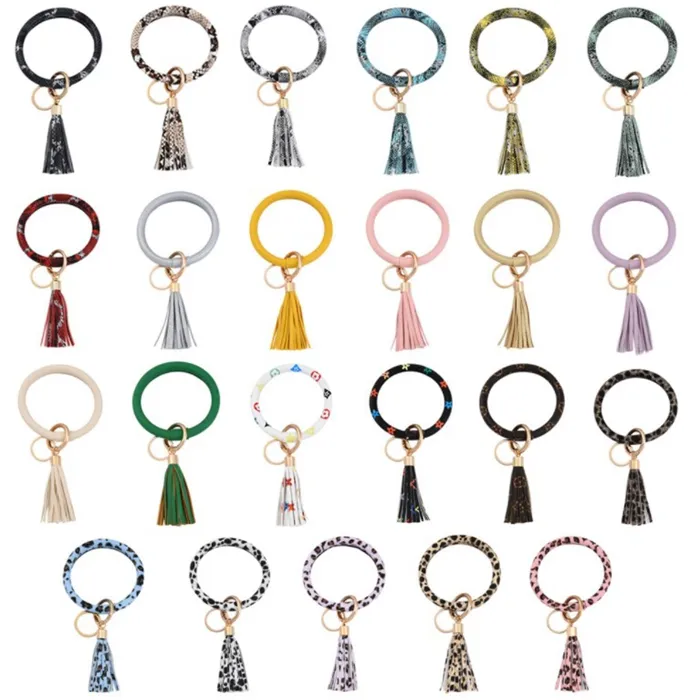 Keychain Bracelet Wholesale Leather Ring Bracelet Keychain Bangle