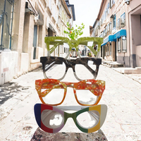 Liquidation de stock : Monture de lunettes classique unisexe en acétate, anti-lumière bleue, pour visages en forme de losange, épaisseur aléatoire, grande taille, lunettes optiques