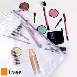 A3 Lager Size <b>Plastic</b> <b>Mesh</b> Bags with Zipper Packaging Document File Bag Home Organizer Pouch File Folder for Travel Storage - Product Image 4