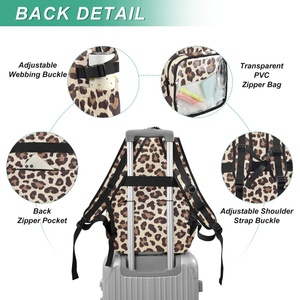 Low Moq Anti Theft <b>Backpack</b> Leopard Waterproof Outdoor Hiking Student Sports Kids Custom Logo Laptop <b>Backpack</b> <b>with</b> PVC Pocket - Product Image 3