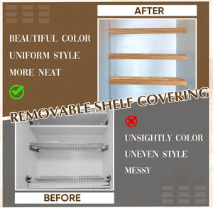 الحمام ريفي المطبخ ملصقات الحبوب الخشبية رف الأسلاك يغطي رفوف المؤن - Product Image 3