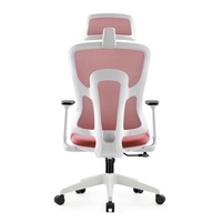 Chaise de bureau ergonomique JOHOOFURNITURE avec appui-tête, cadre blanc, vente directe usine, chaise de bureau confortable avec coussin épais