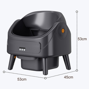 Bac à litière pour chat électrique intelligent noir entièrement automatique, extra large, anti-éclaboussures, à ouverture facile, facile à nettoyer, <span class=keywords><strong>robot</strong></span> pour chats - Product Image 6
