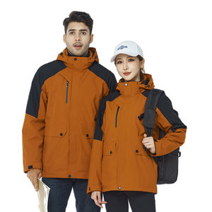 Chaqueta de esquí 3 en 1 para hombre y <span class=keywords><strong>mujer</strong></span>, impermeable, a prueba de viento, abrigo universitario de invierno, forro polar cálido interior con capucha, transpirable, diseño de talla grande - Product Image 3