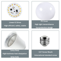 LED haute luminosité A60 économie d'énergie E27/B22 8W 220V ampoule blanc chaud pour la maison salon