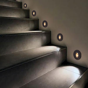 Lumière d'<span class=keywords><strong>escalier</strong></span> murale LED miniature carrée ronde étanche IP65 pour extérieur et intérieur, éclairage encastré pour marches, éclairage latéral d'<span class=keywords><strong>escalier</strong></span>, couleur noir et blanc, 3W - Product Image 4